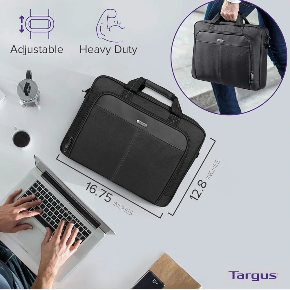 Slim Laptop Bag - Ergonomic Briefcase and Messenger Bag Foam Padded for Laptop
